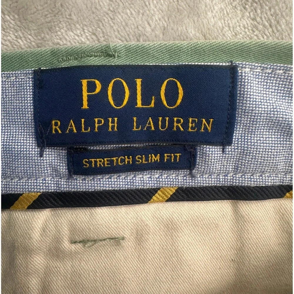 Polo Ralph Lauren Chino Pants‎ Mens 38x34 Green Stretch Slim Fit Twill NWT NEW